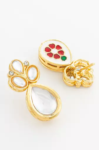 White teardrop statement earrings