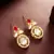 pink white halo drop earrings