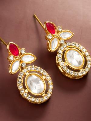 pink white halo drop earrings 2