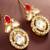 pink white halo drop earrings
