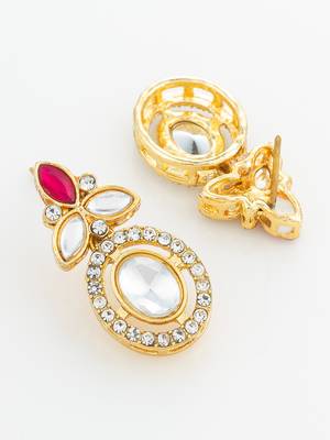 pink white halo drop earrings 3