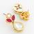 pink white pear drop earrings