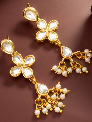 Pearl cluster long dangler earrings 2