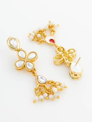 Pearl cluster long dangler earrings 3
