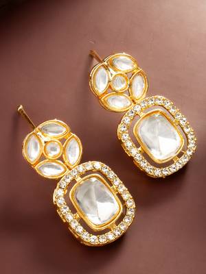 Geometric crystal drop earrings 2