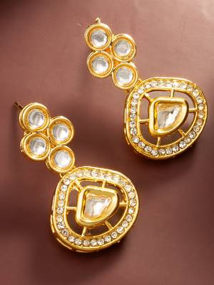Openwork teardrop crystal earrings 2