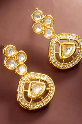 Openwork teardrop crystal earrings
