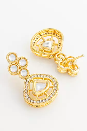 Openwork teardrop crystal earrings