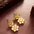 Floral stone stud earrings