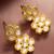 Floral stone stud earrings