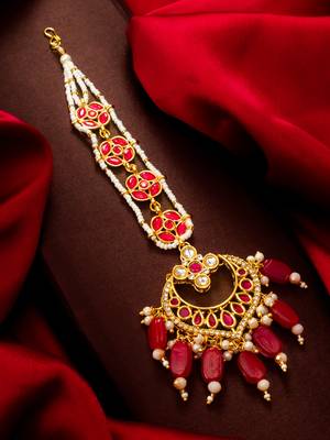 Royal kundan chandbali bridal maang tikka 1