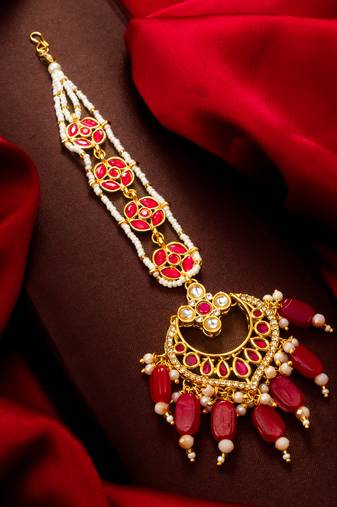 Royal kundan chandbali bridal maang tikka