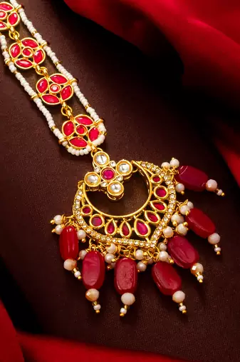 Royal kundan chandbali bridal maang tikka