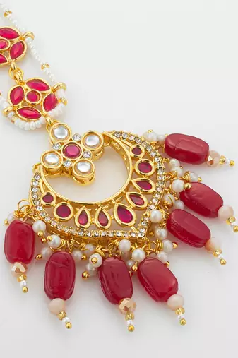 Royal kundan chandbali bridal maang tikka
