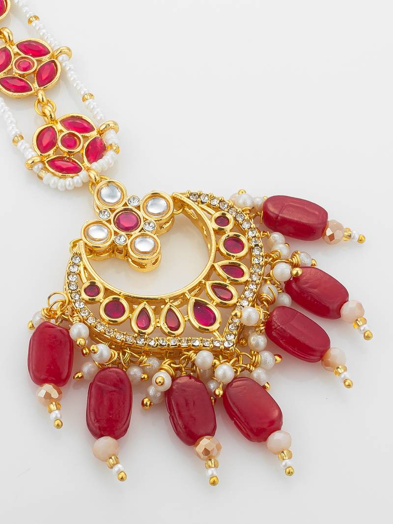 Royal kundan chandbali bridal maang tikka