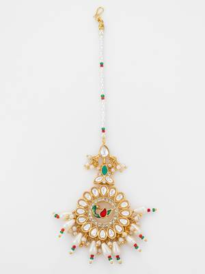 Peacock kundan bridal maang tikka 3