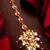 Pink pearl kundan beaded maang tikka
