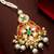Green ruby kundan pearl maang tikka