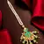 Teal pearl beaded maang tikka