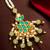 Teal pearl beaded maang tikka