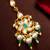 Teal floral kundan maang tikka