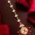 Red hexagon kundan maang tikka