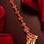 Ruby floral pearl drop maang tikka