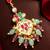 Heart kundan pastel maang tikka
