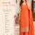  orange chinon embroidered kurta palazzo set with dupatta 