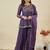  purple crunchy silk blend embroidered kurta palazzo set with dupatta 