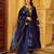  blue chanderi silk blend embroidered flared kurta set with dupatta