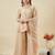  cream crunchy silk blend embroidered kurta palazzo set with dupatta 