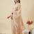  cream crunchy silk blend embroidered kurta palazzo set with dupatta 