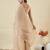  cream crunchy silk blend embroidered kurta palazzo set with dupatta 