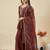  maroon crunchy silk blend embroidered kurta palazzo set with dupatta 