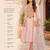  peach chanderi embroidered straight kurta set with dupatta 