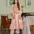  peach chanderi embroidered straight kurta set with dupatta 