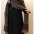 Women's black straight viscose kurta set with printed dupatta