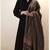 Women's black straight viscose kurta set with printed dupatta