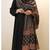 Women's black straight viscose kurta set with printed dupatta