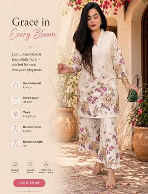  floral printed cotton purple kurta palazzo set  2