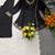 Women's black embroidered crepe kurta set with palazzo