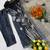  navy blue floral printed assam silk blend kurti set 