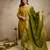  mustard silk blend embroidered kurta set women with dupatta pant
