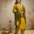  mustard silk blend embroidered kurta set women with dupatta pant