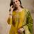  mustard silk blend embroidered kurta set women with dupatta pant