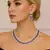 Amethyst CZ Bridal Necklace Earring Set