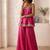 hot pink palazzo set with mirror-work detailing.