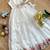 New latest girls sage green crinkled silk festive gown with handcrafted bow and lotus cutwork border