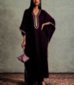 Dark wine kaftan set with lace work